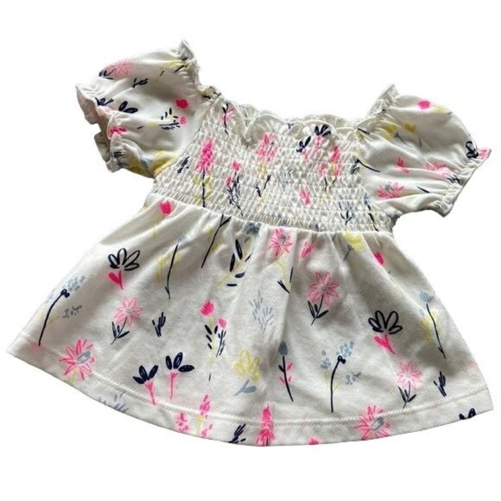 Newborn Floral Short Sleeve Cotton Blouse
